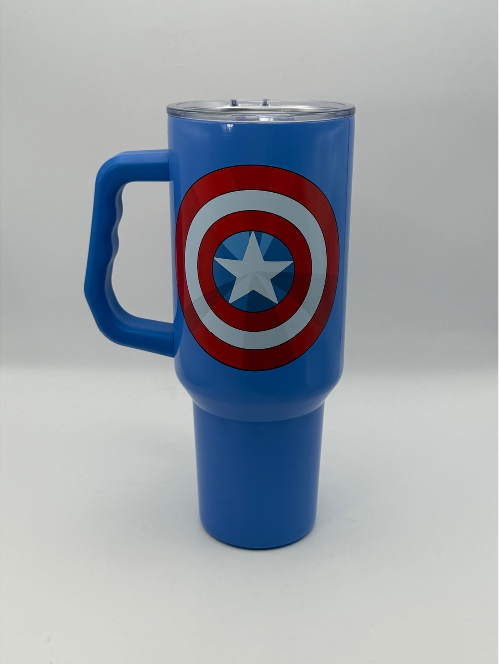 Captain America blue handled tumbler cup
